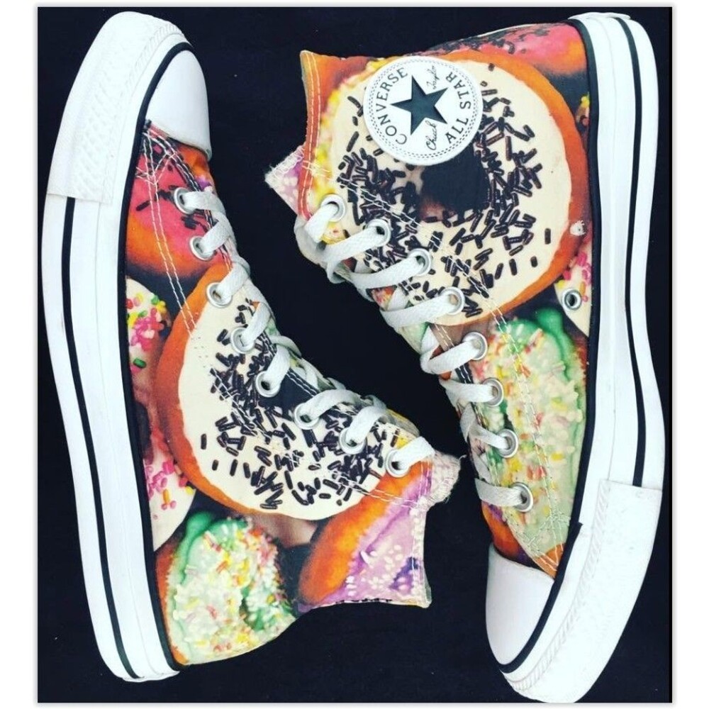 Chuck Taylor Converse Allstar High Top Donut Sprinkle Shoes Men 11 Women 13